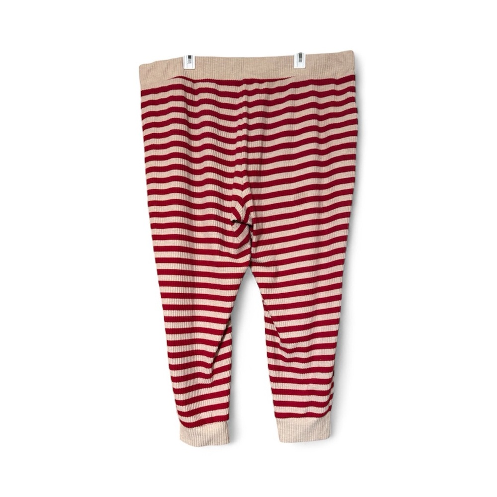Torrid Sleep Ribbed Lounge Set – Red & Cream Stripes (Top 2, Bottoms & Jacket 3) - Picture 5 of 14